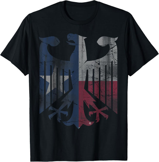 Texas Flag German American Germany Eagle Texan Deutschland T-Shirt - T-Shirt | Black