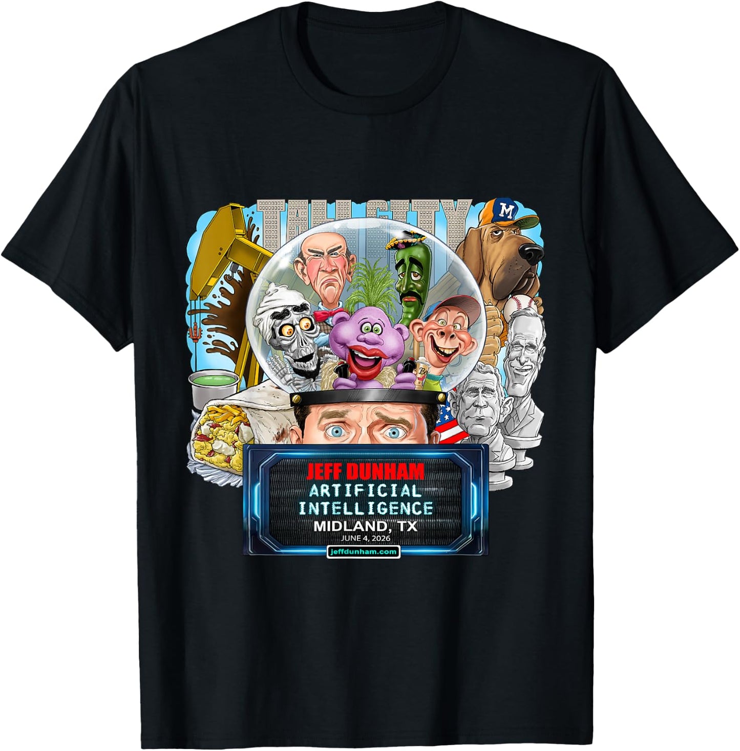 Jeff Dunham Midland, TX (2026) T-Shirt - T-Shirt | Black