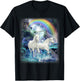Adult Mesmerizing Unicorn Castle Forest T-Shirt - T-Shirt | Black
