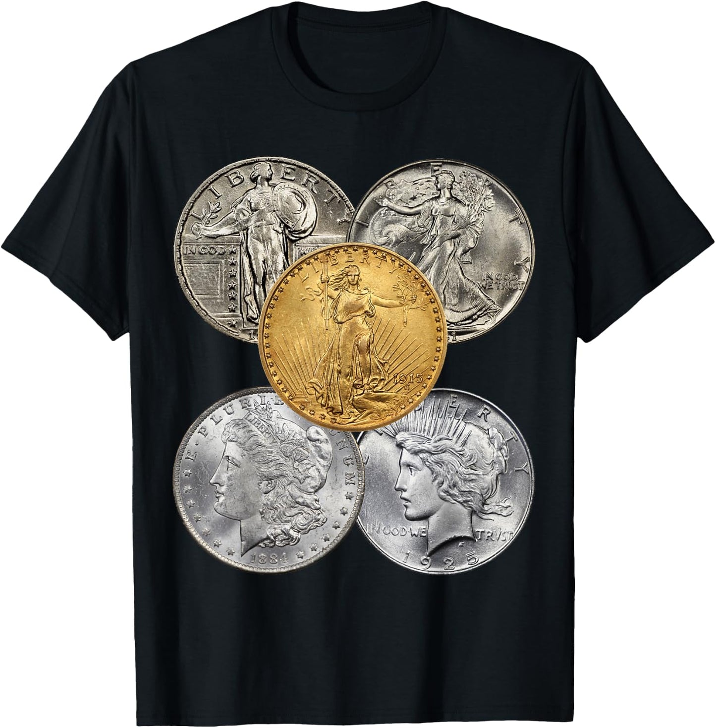 Coin Collecting - The Golden Era of U.S. Coins T-Shirt - T-Shirt | Black