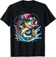 American Flag Fishing Lovers Fisherman Funny Fishing USA T-Shirt - T-Shirt | Black