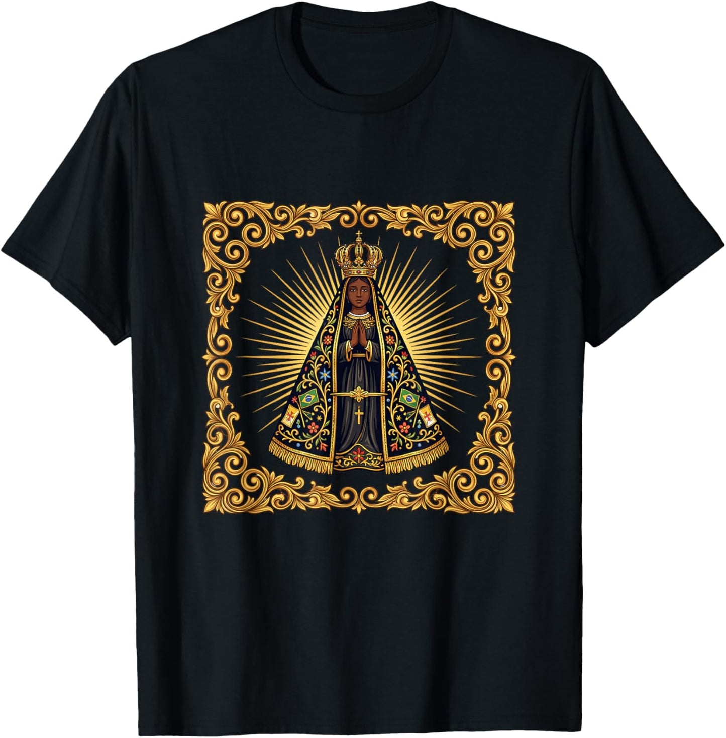 Virgin Mary. Nossa Senhora Aparecida T-Shirt - T-Shirt | Black
