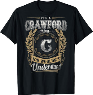 Crawford Last Name - It's A Crawford Thing (On Back) T-Shirt - T-Shirt | Black