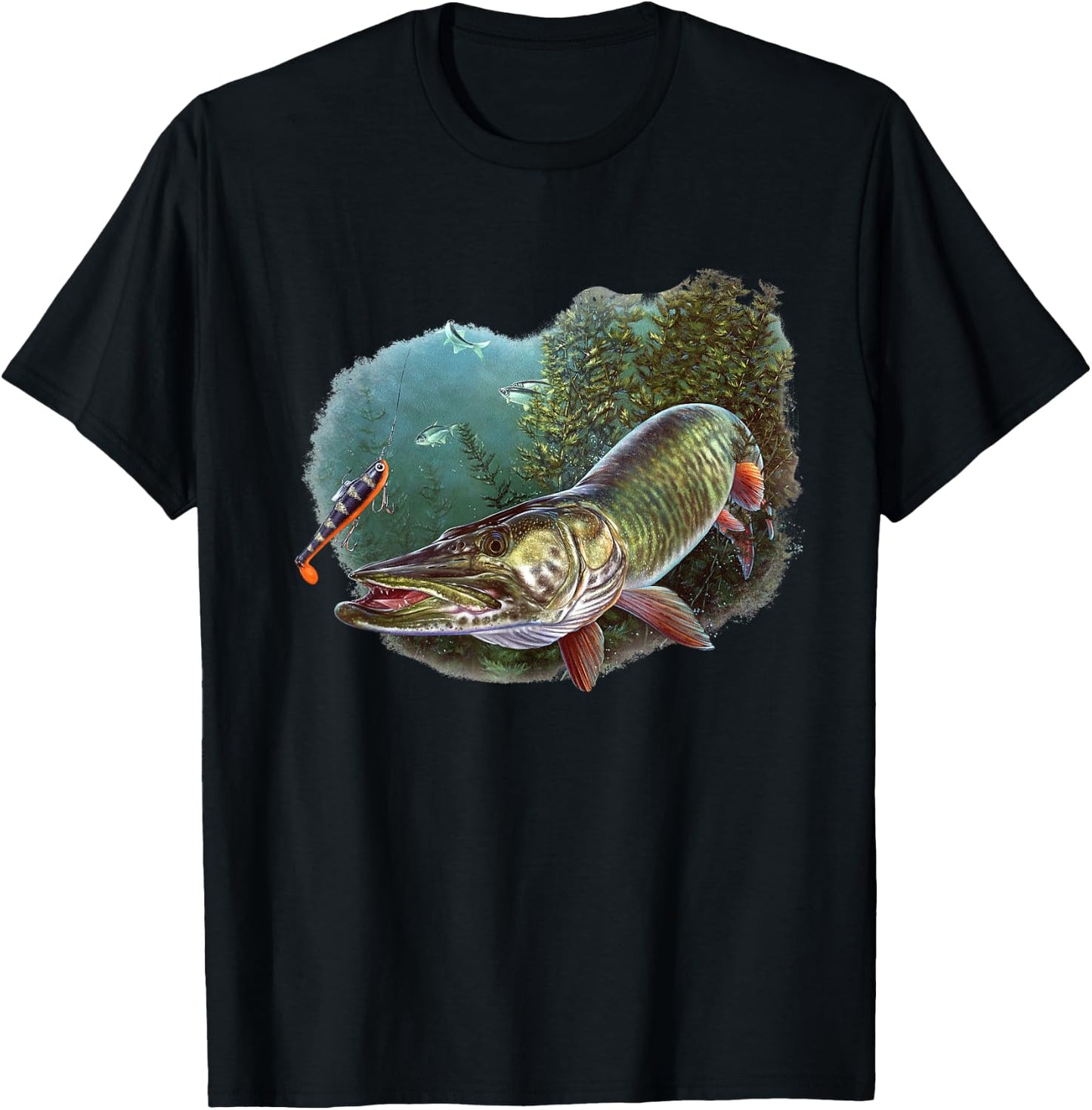 Muskie Hunter Musky Fisherman Fly Fishing Lure Novelty T-Shirt - T-Shirt | Black