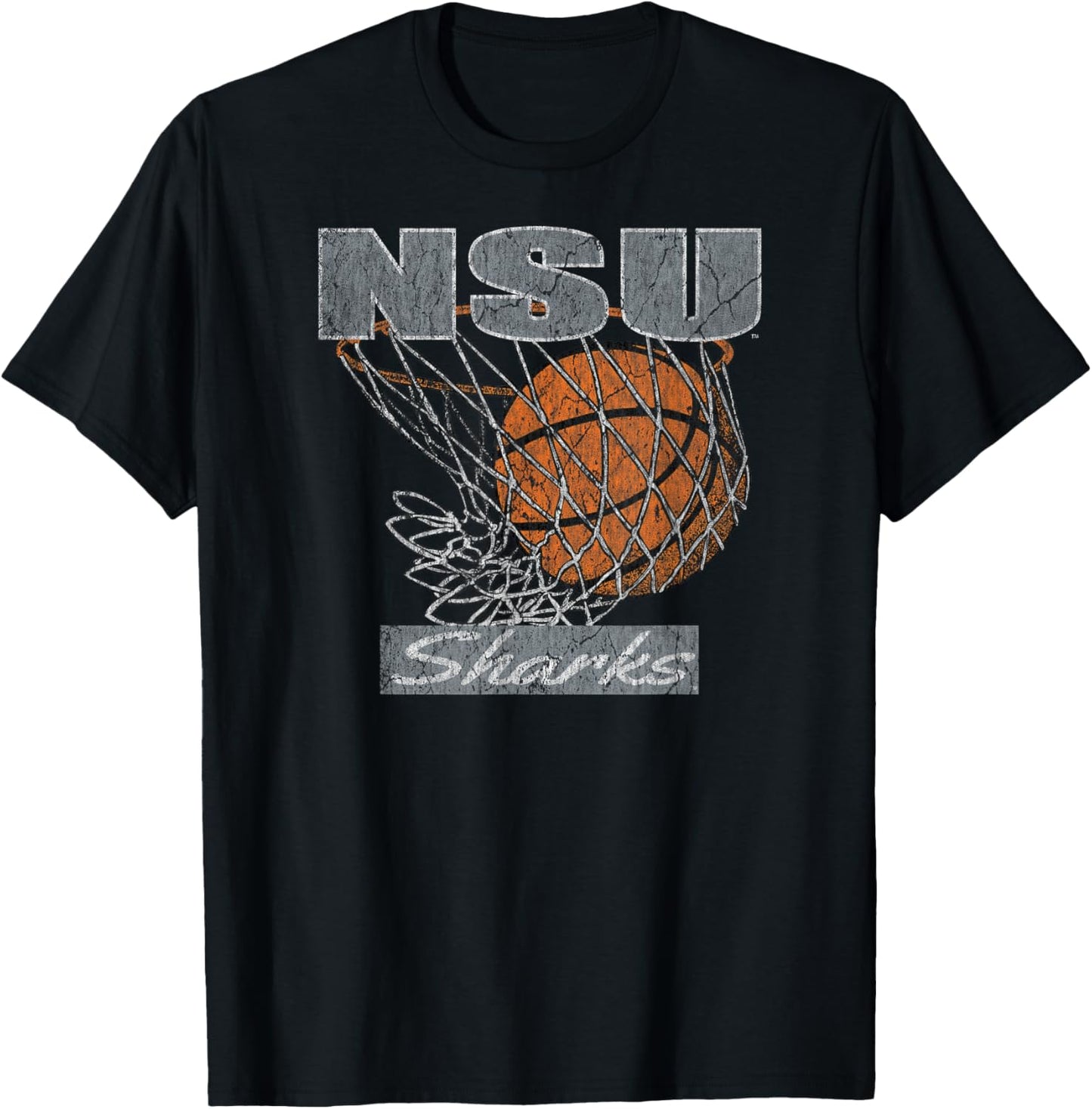 Nova Southeastern Sharks Vintage Basketball 90's Royal T-Shirt - T-Shirt | Black