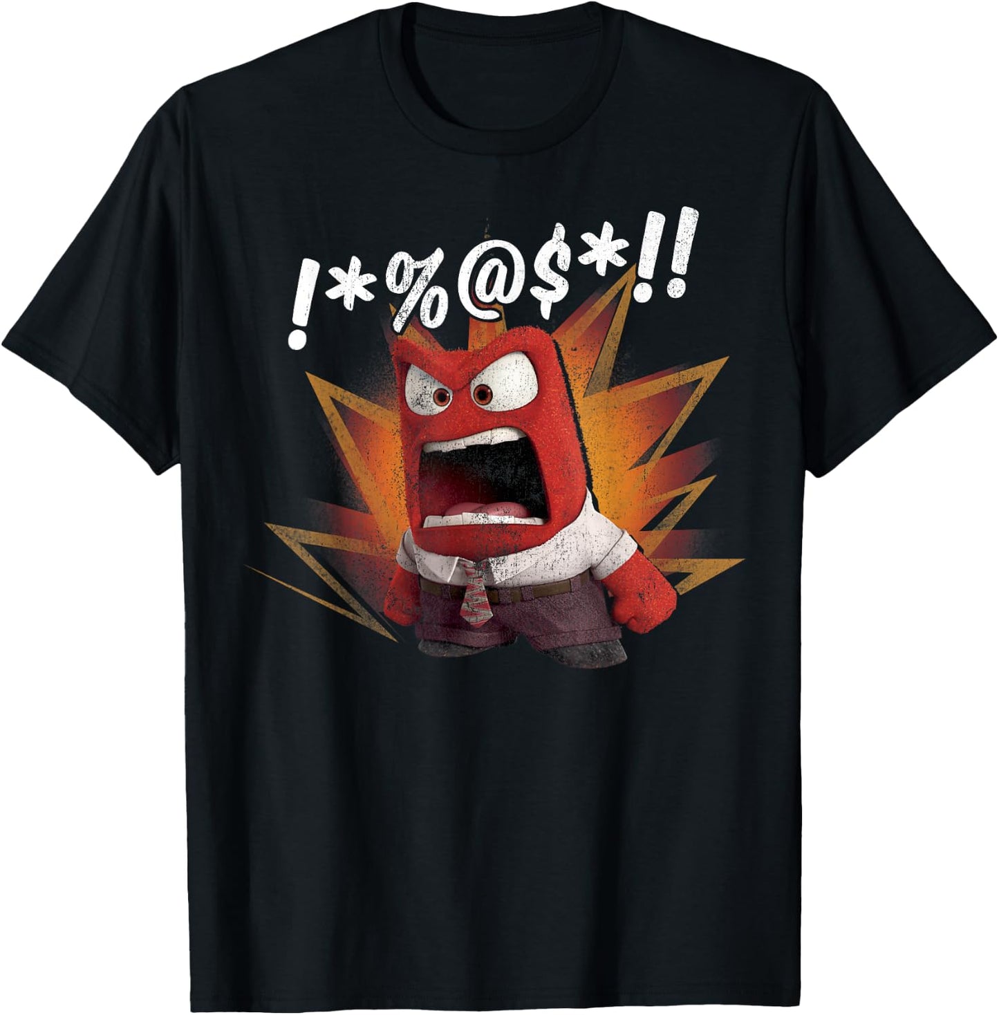 Disney Pixar Inside Out Vintage Anger Fire Explosion Logo T-Shirt - T-Shirt | Black