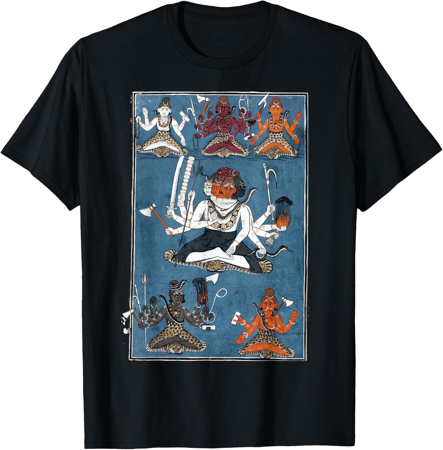 Hindu Shiva Yoga Meditation Mandala T-Shirt - T-Shirt | Black