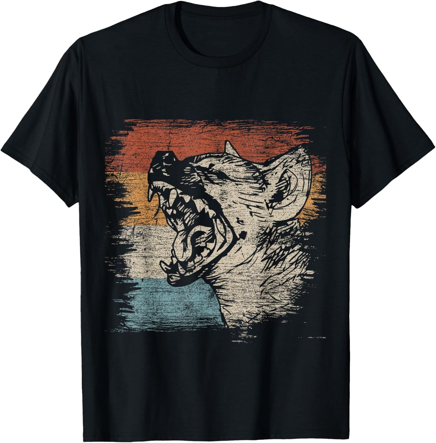 Zoo Keeper Africa Animal Safari Gift Hyena Laughing Hyena Black Adult Small Classic Fit Short Sleeve Cotton 60% Polyester 40% T-Shirt - T-Shirt | Black