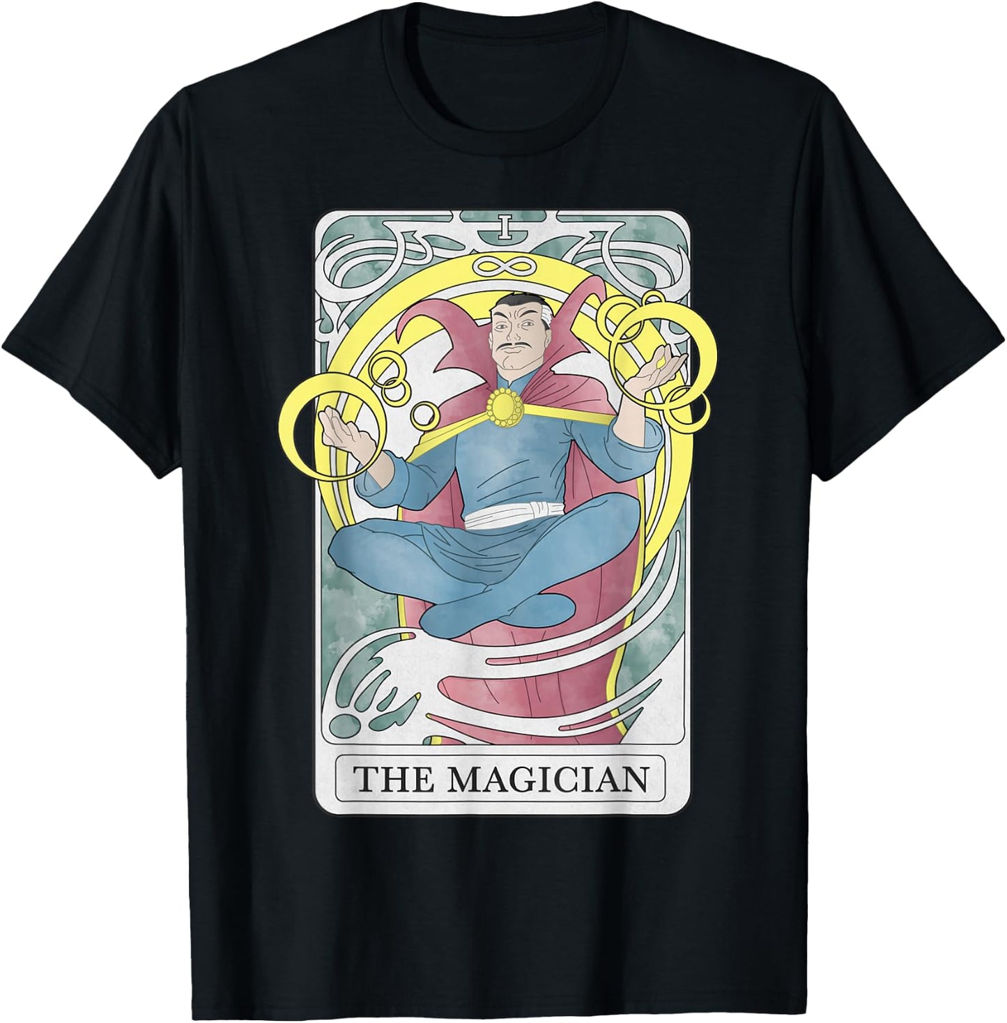 Marvel Doctor Strange Magician Nouveau Tarot Card T-Shirt - T-Shirt | Black