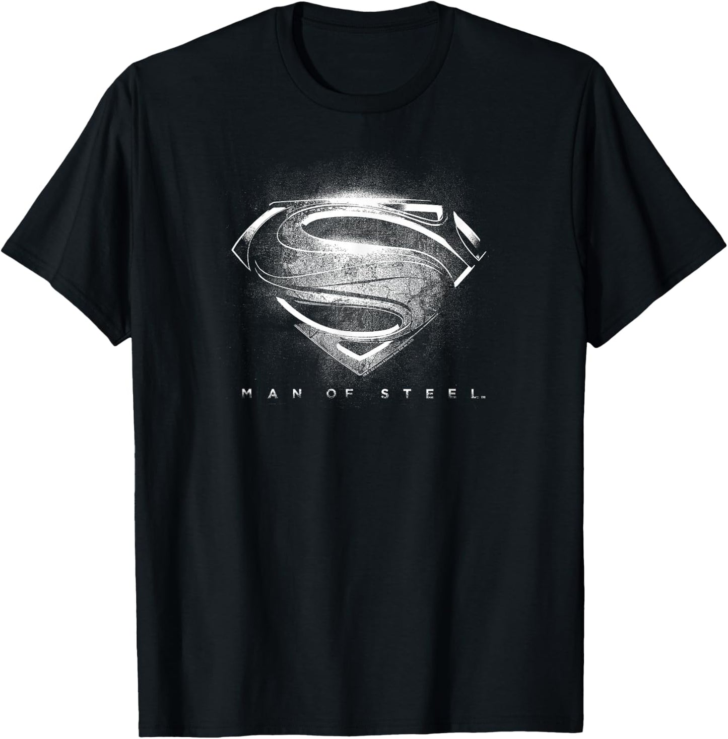 Superman Man of Steel Contrast Logo Symbol T-Shirt - T-Shirt | Black