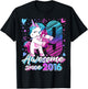 9 Year Old Unicorn Gifts For Girls 9th Birthday Girl Party T-Shirt - T-Shirt | Black