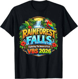 Rainforest Falls Exploring The Nature of God VBS 2026 T-Shirt - T-Shirt | Black
