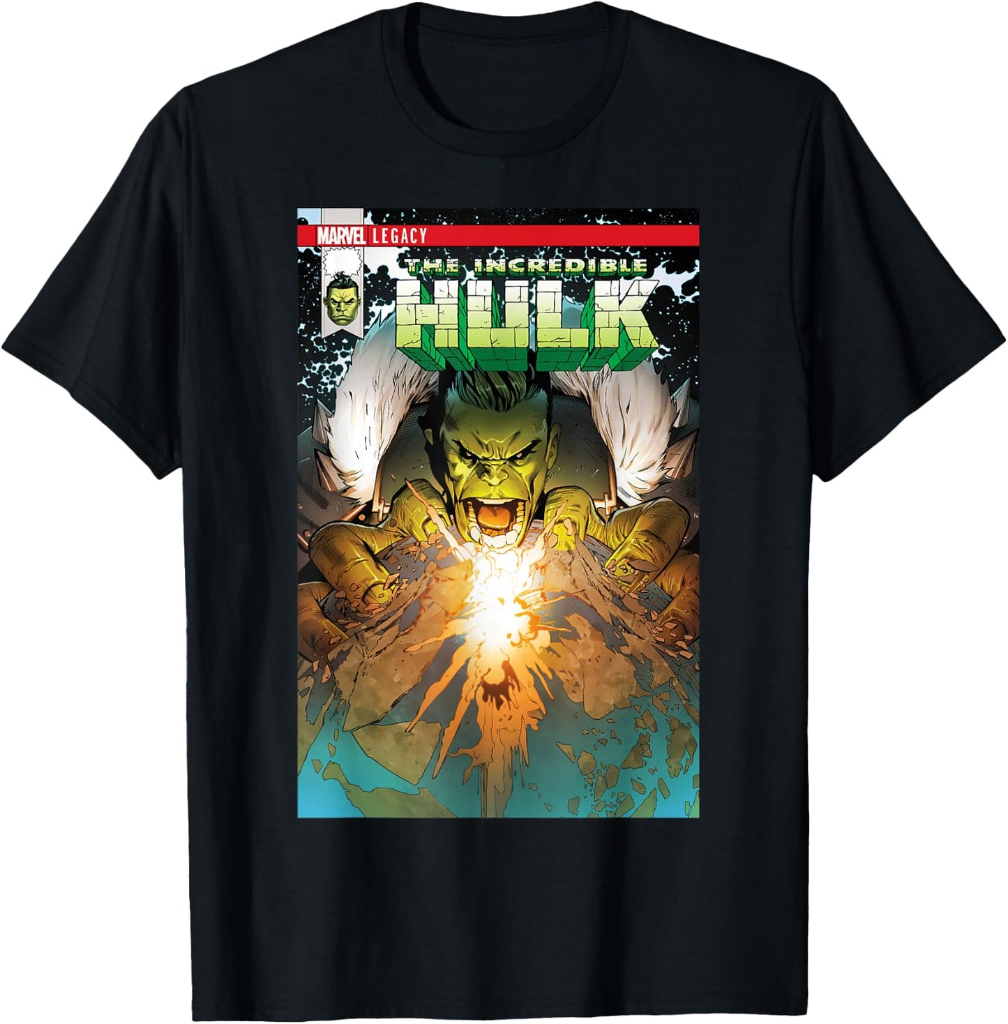 Marvel Hulk Earth Crusher Legacy Comic Cover Graphic T-Shirt - T-Shirt | Black