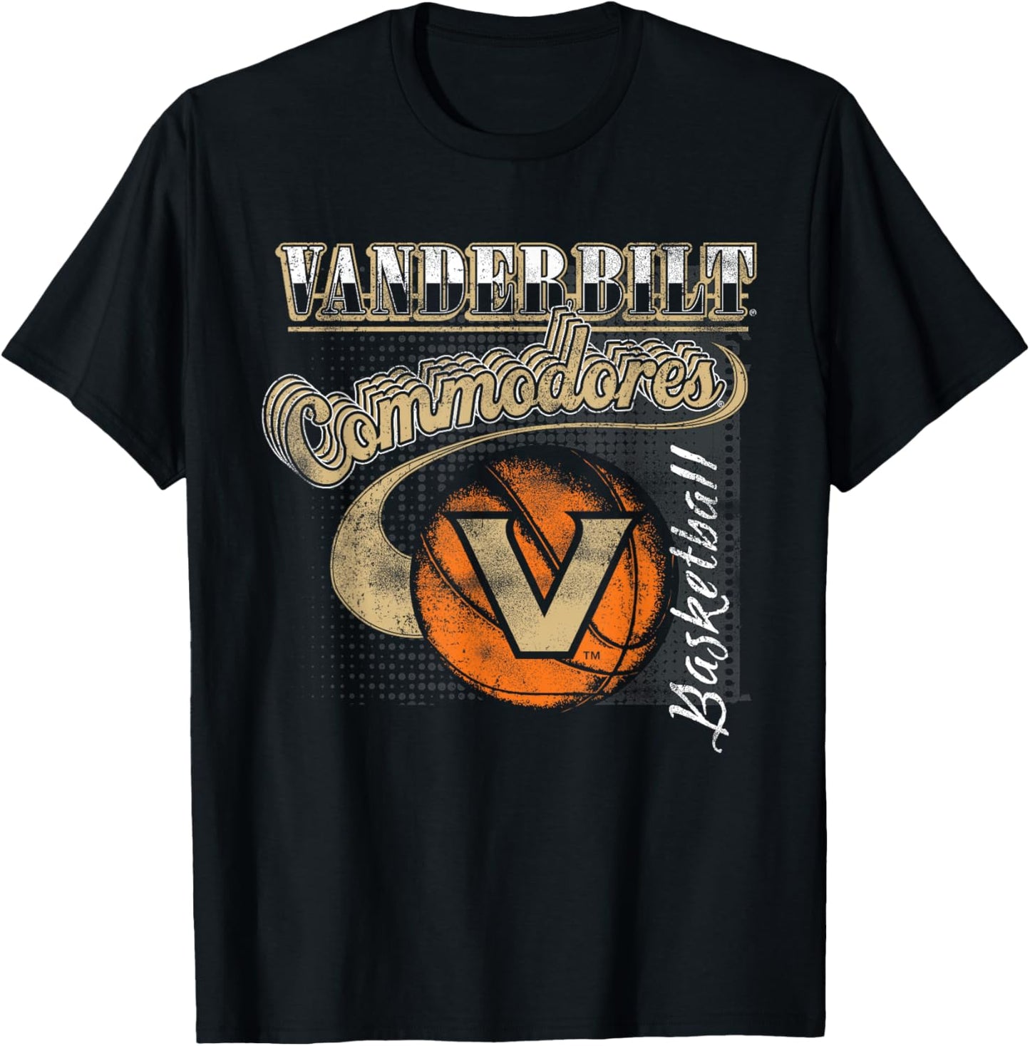Vanderbilt Commodores Basketball Retro Black T-Shirt - T-Shirt | Black