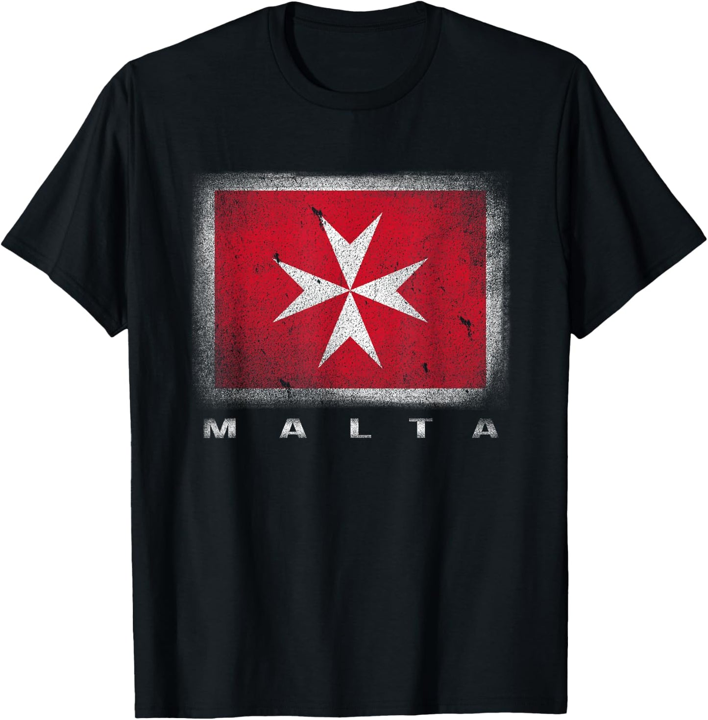 Maltese Cross Flag Malta T-Shirt - T-Shirt | Black