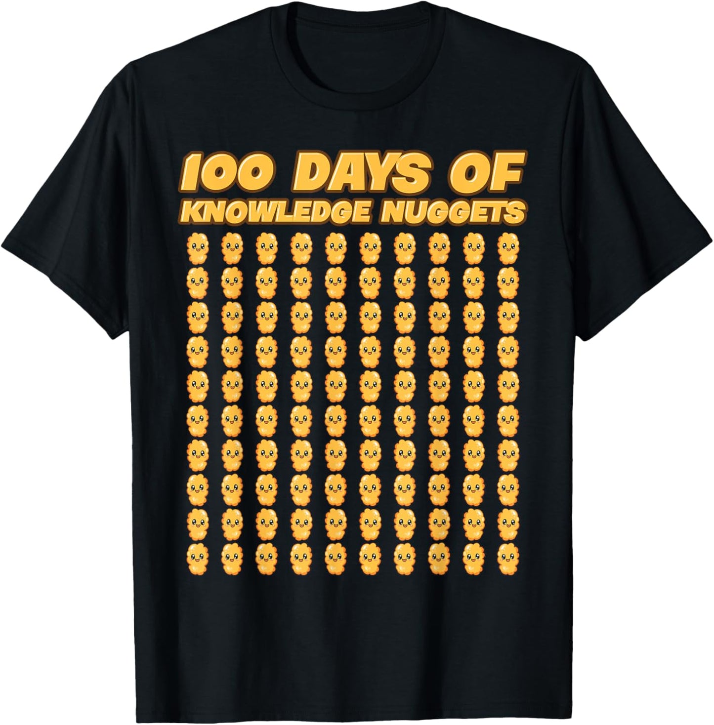 100 Days Of Knowledge Nuggets Chicken Nug 100 Days Of School T-Shirt - T-Shirt | Black