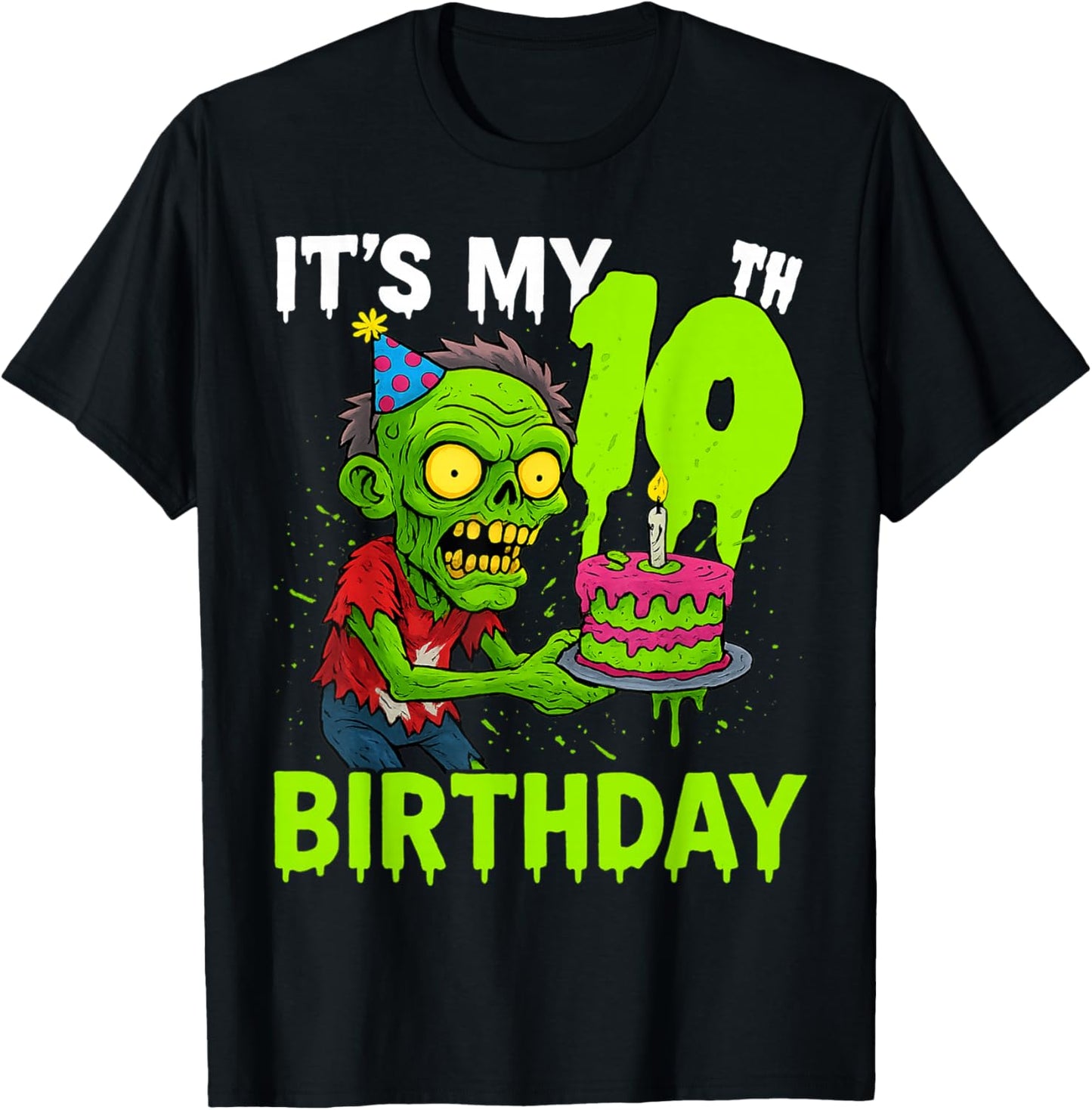 It's My 10th Birthday Zombie Lover for Halloween Girls Boys T-Shirt - T-Shirt | Black