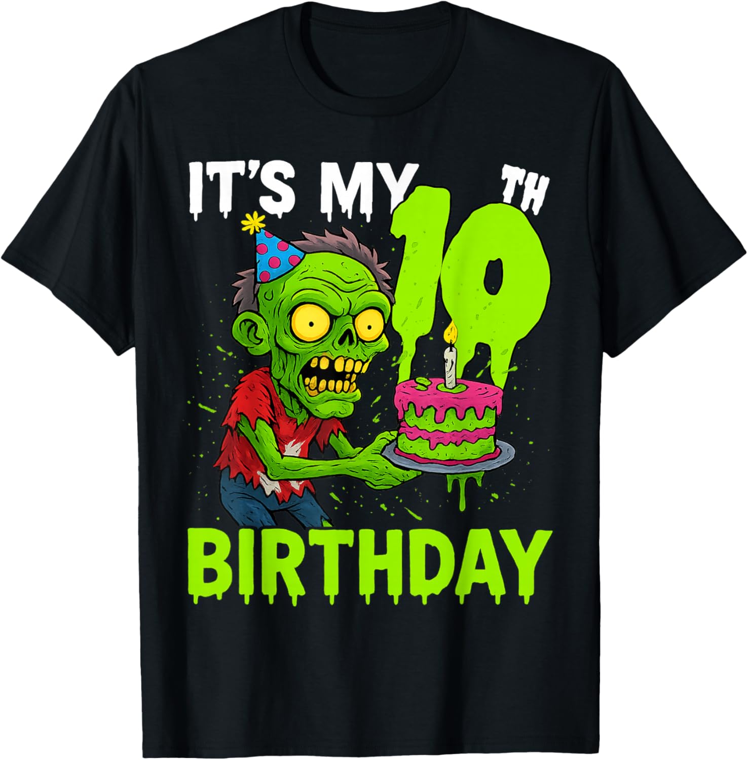 It's My 10th Birthday Zombie Lover for Halloween Girls Boys T-Shirt - T-Shirt | Black