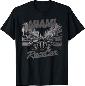 Miami Racing Gifts Men Women Race Car Racer Driver T-Shirt - T-Shirt | Black