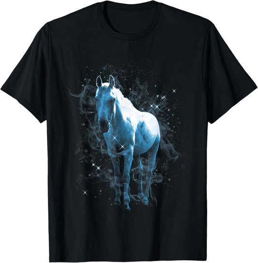 White Horse Shirt for Ladies - with Horses on Them T-Shirt - T-Shirt | Black