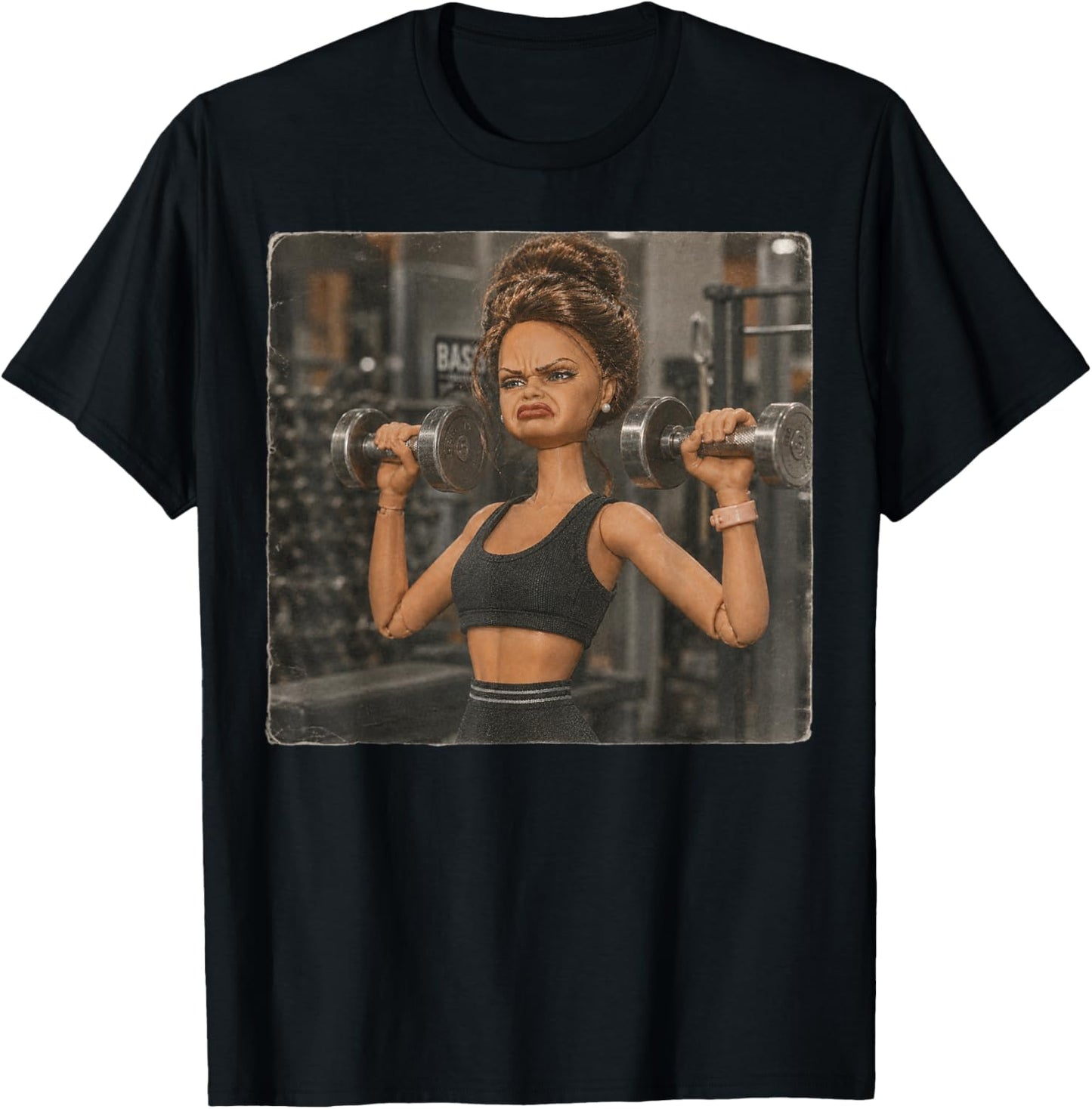 Funny Disgusting Gym Girl Gym Workout Meme Lifting Weights T-Shirt - T-Shirt | Black
