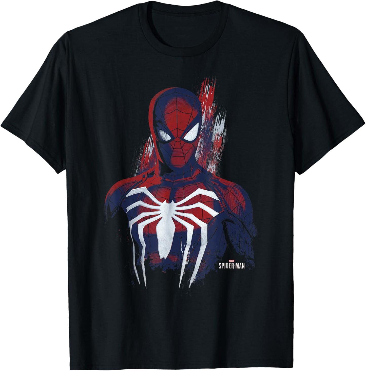 Marvel Spider-Man Game Paint Portrait T-Shirt - T-Shirt | Black