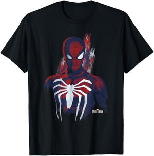 Marvel Spider-Man Game Paint Portrait T-Shirt - T-Shirt | Black