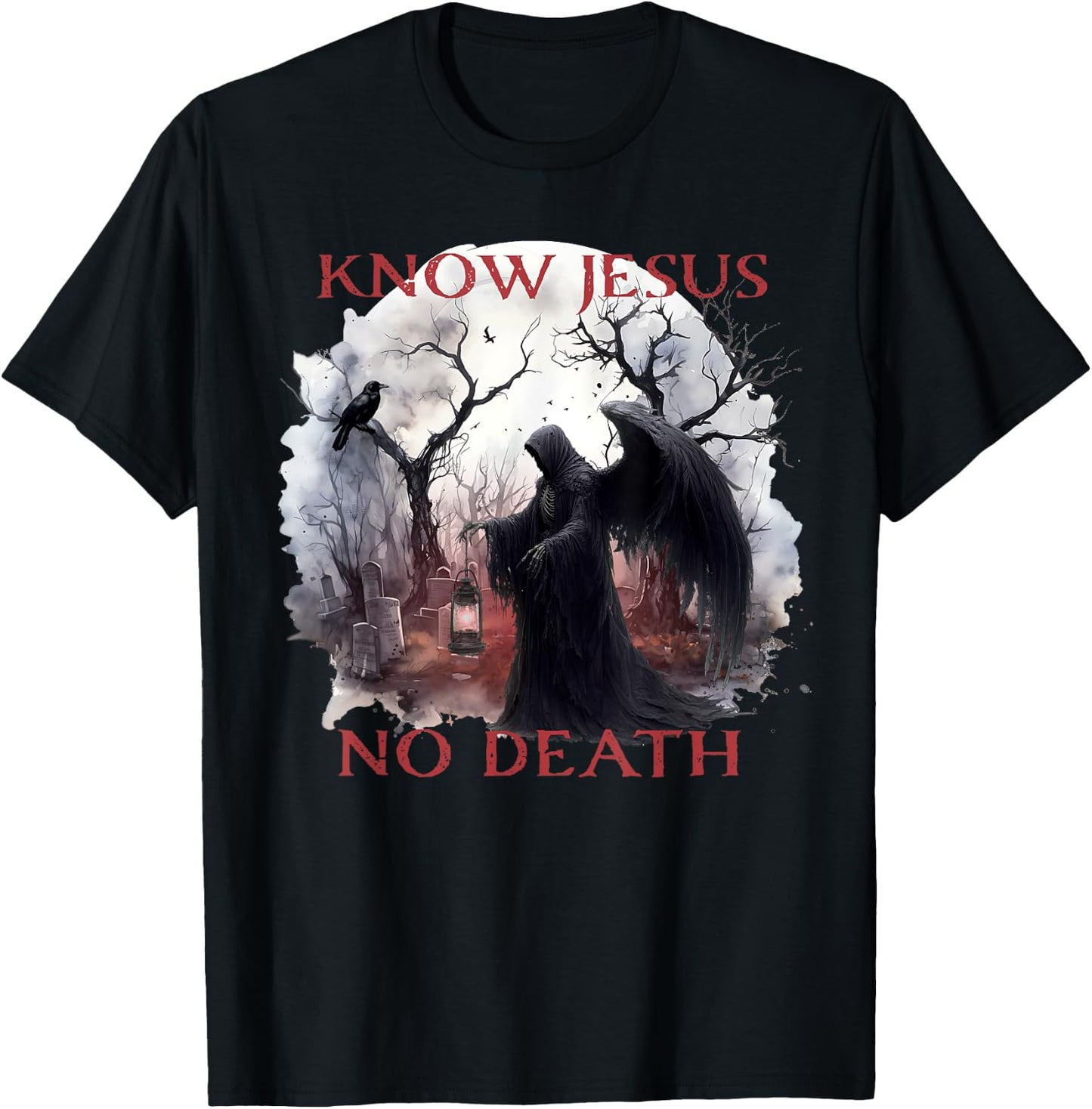Christian Halloween Know Jesus No Death, Angel Of Death T-Shirt - T-Shirt | Black
