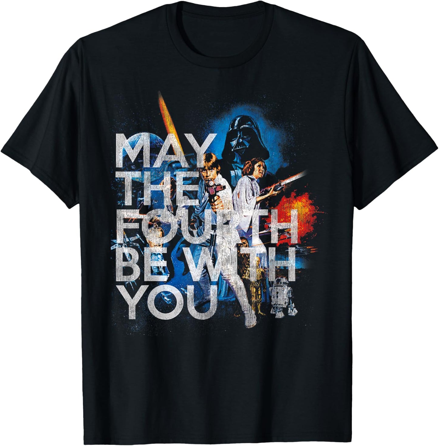 Star Wars May The Fourth Be With You Vintage Disney+ T-Shirt - T-Shirt | Black