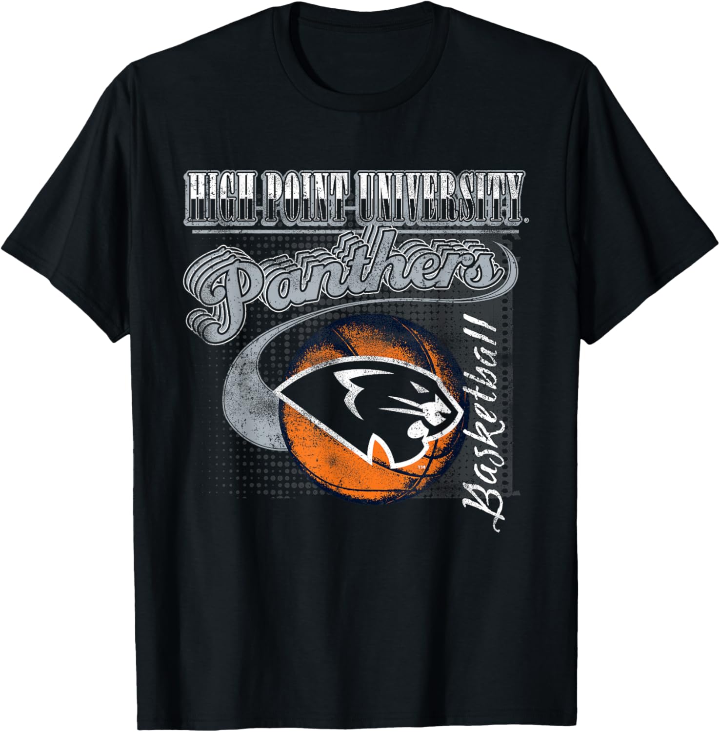 High Point Panthers Basketball Retro Purple T-Shirt - T-Shirt | Black