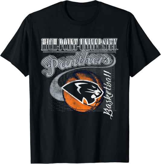 High Point Panthers Basketball Retro Purple T-Shirt - T-Shirt | Black