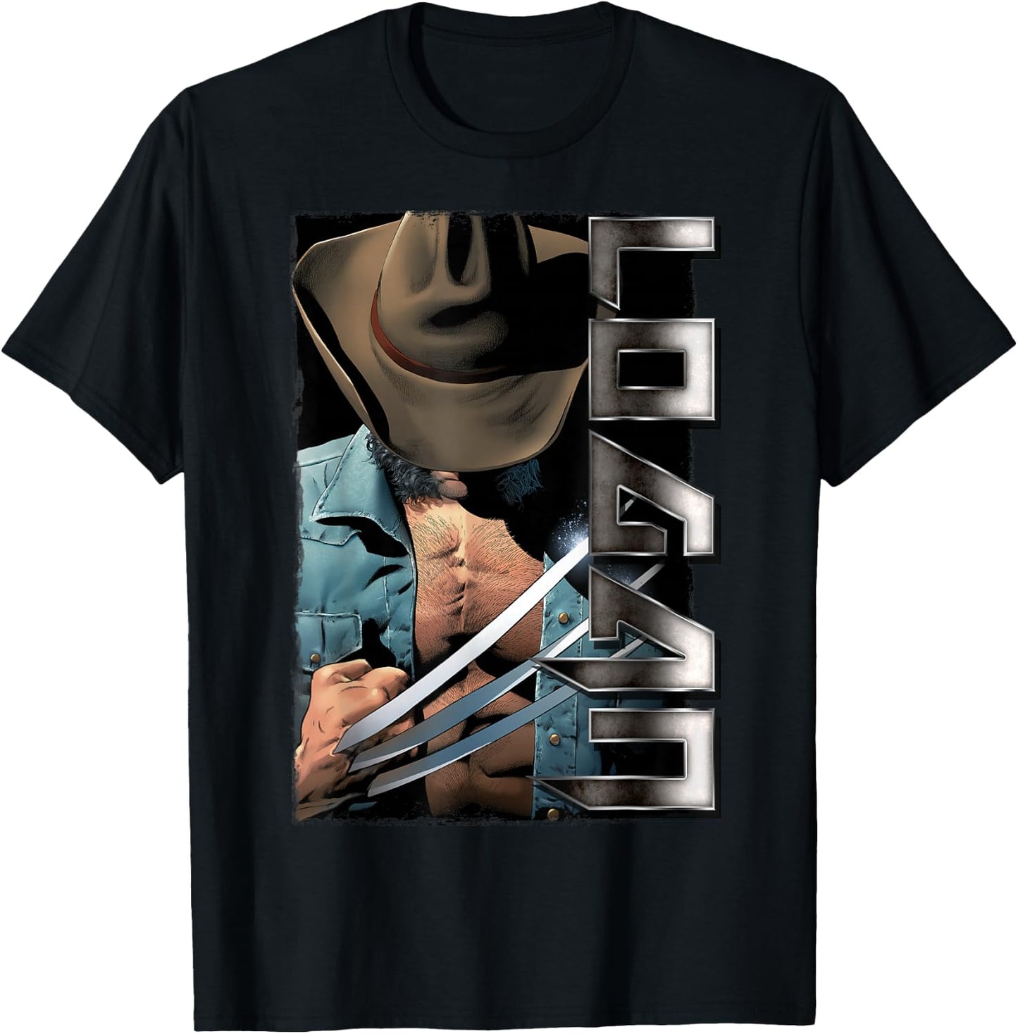 Marvel X-Men Wolverine Old Man Logan Profile Graphic T-Shirt - T-Shirt | Black