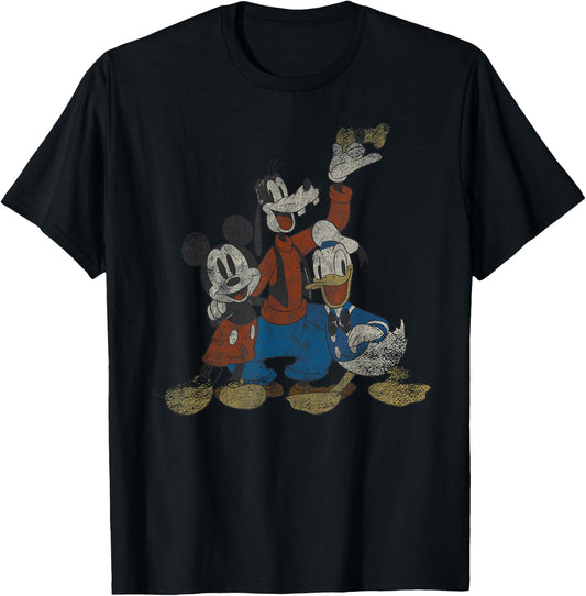 Disney Mickey Donald and Goofy Classic T-Shirt - T-Shirt | Black