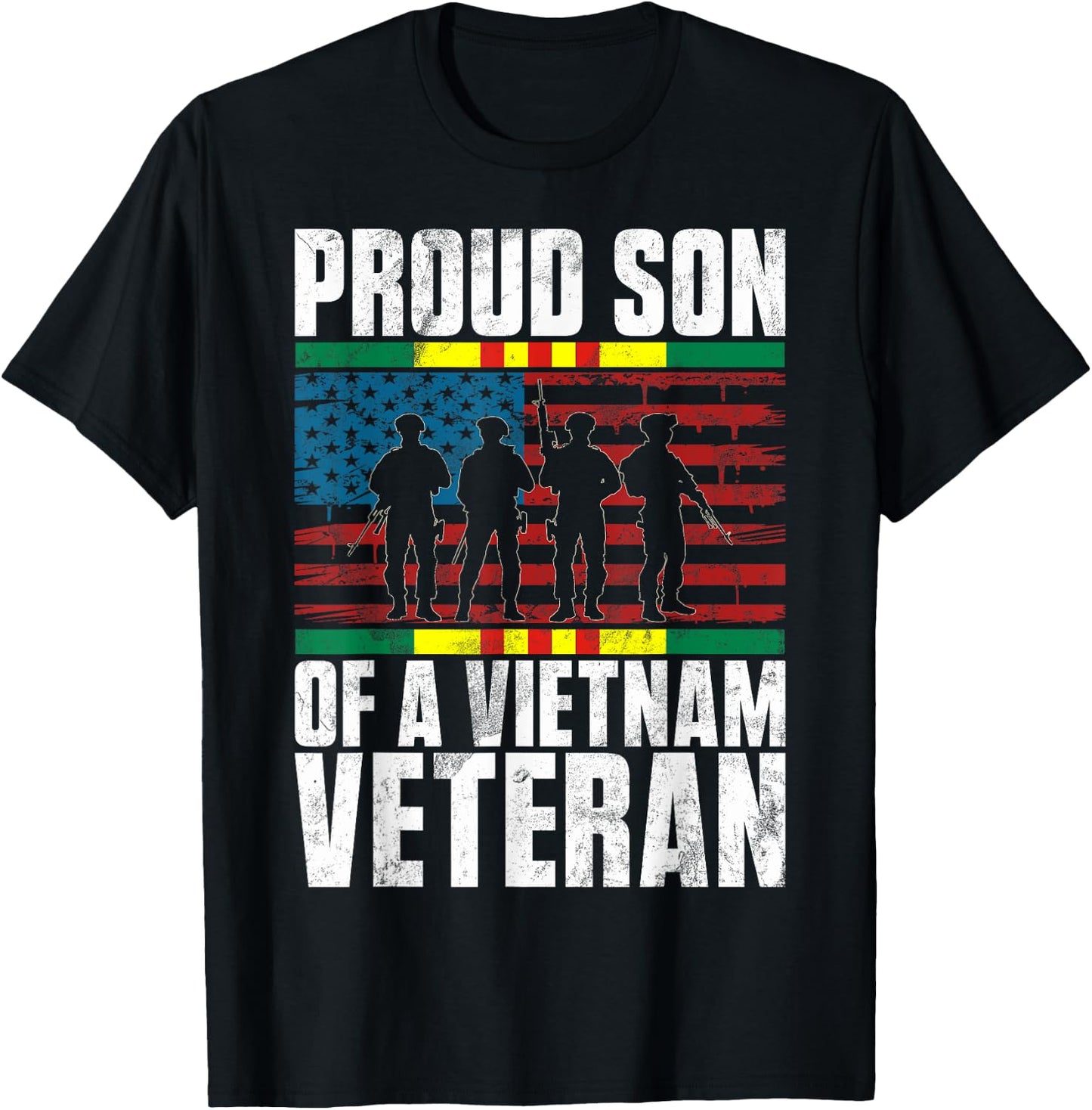 Proud Son Of A Vietnam Veteran Independence Army Grandson T-Shirt - T-Shirt | Black