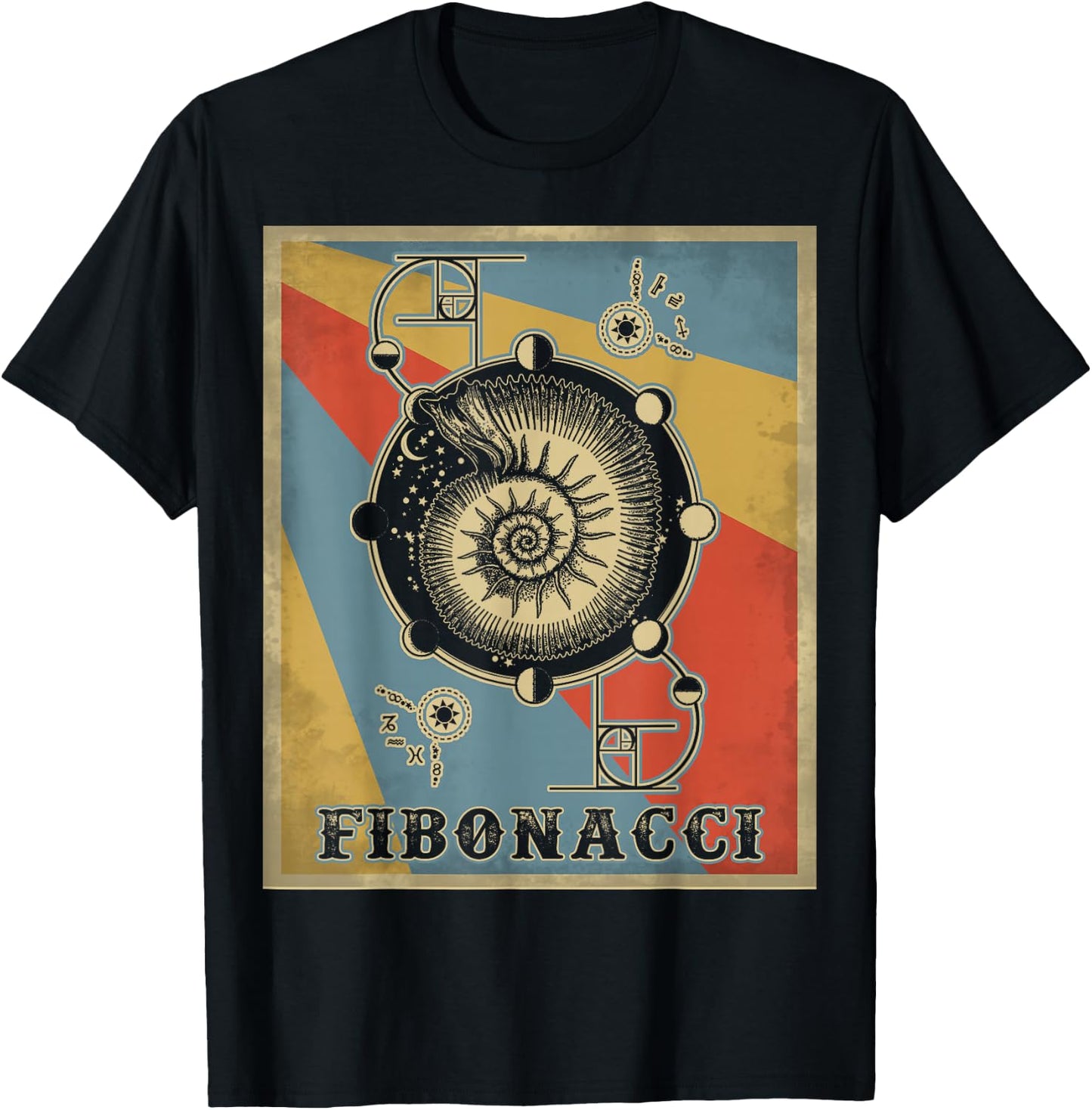 Vintage Fibonacci Golden Ratio Shirt T-Shirt - T-Shirt | Black
