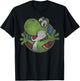 Super Mario Yoshi Color Fade Circle Logo T-Shirt - T-Shirt | Black
