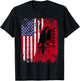 ALBANIAN ROOTS | Red Eagle | ALBANIA American Flag T-Shirt - T-Shirt | Black