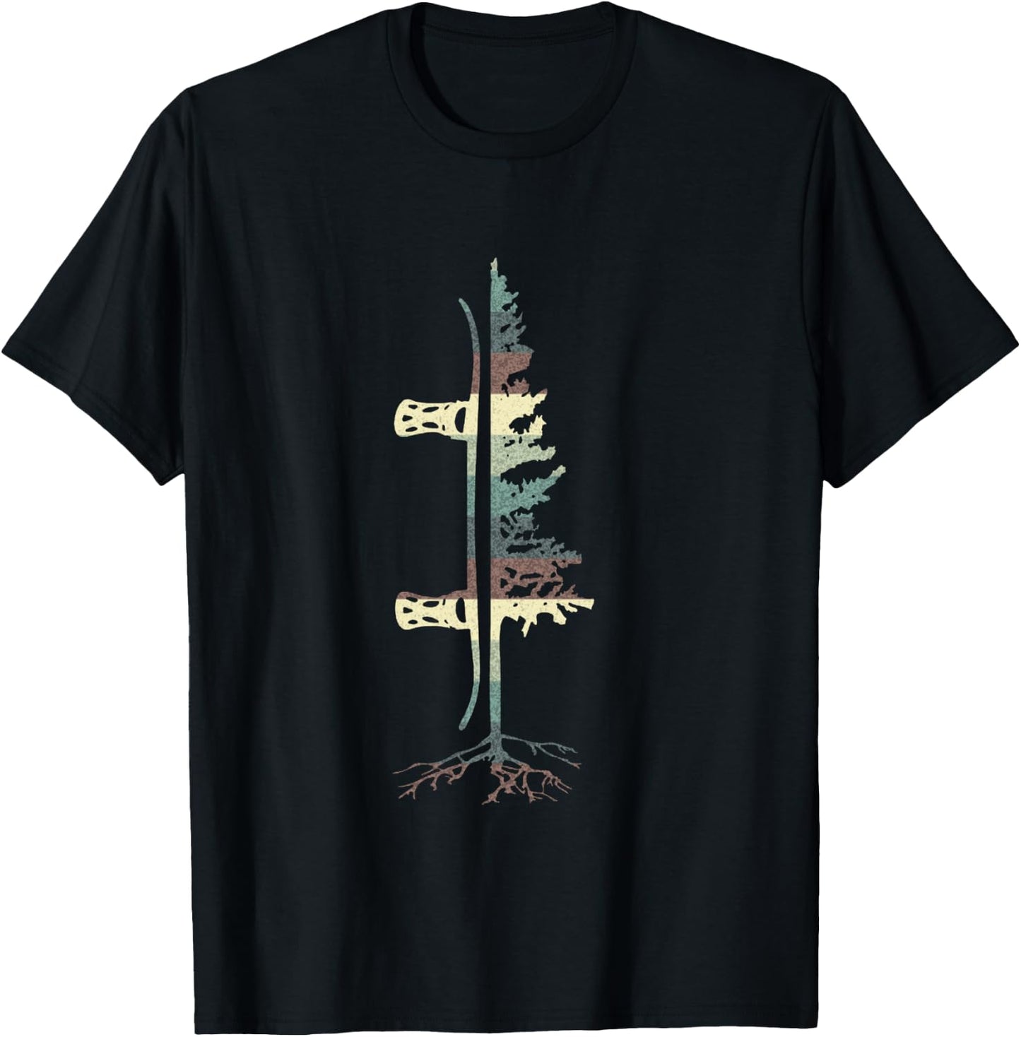 Vintage Pine Snowboard Snowboarding Gift Shirt T-Shirt - T-Shirt | Black