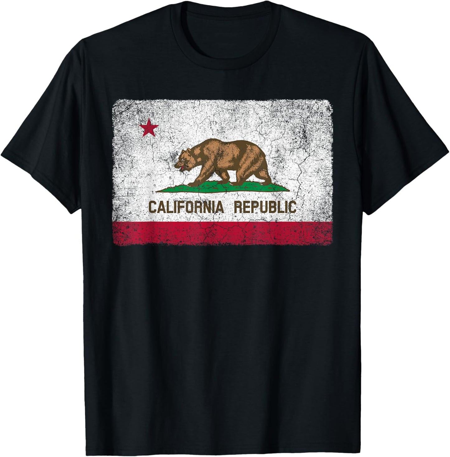 California Flag Republic Vintage Retro Official Gift T-Shirt - T-Shirt | Black