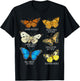 Collection of Butterflies Species Insects Butterfly T-Shirt - T-Shirt | Black