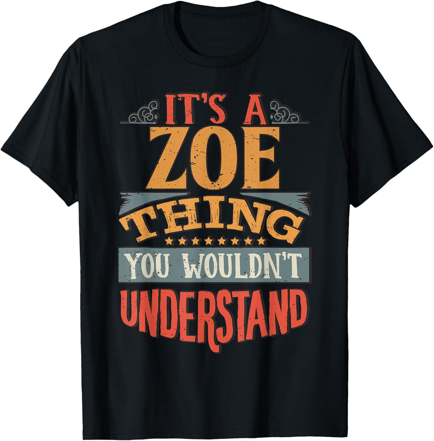 Zoe Name T-Shirt - T-Shirt | Black