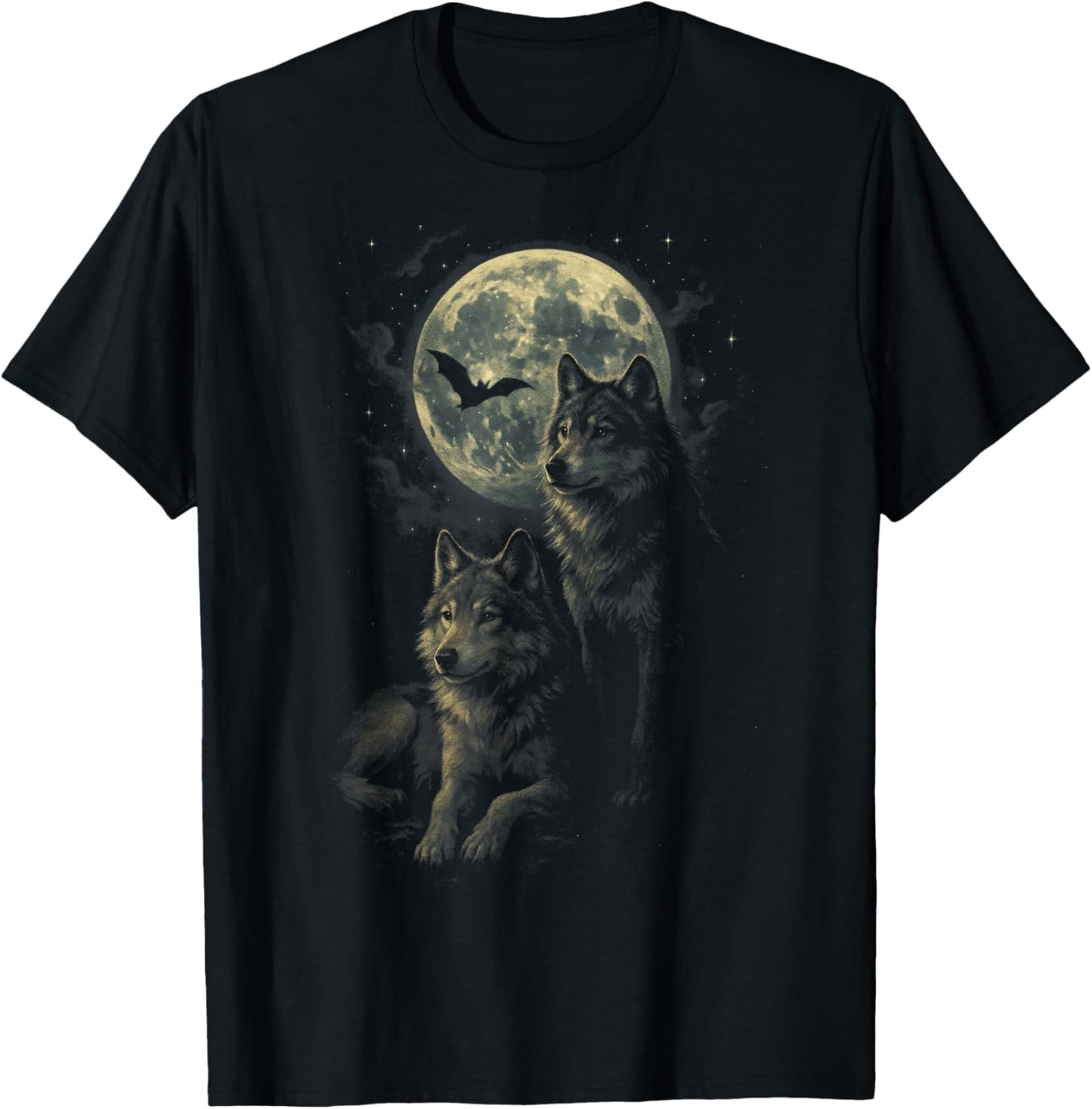 Mountain Wolves - Moonlit Night Howl T-Shirt - T-Shirt | Black