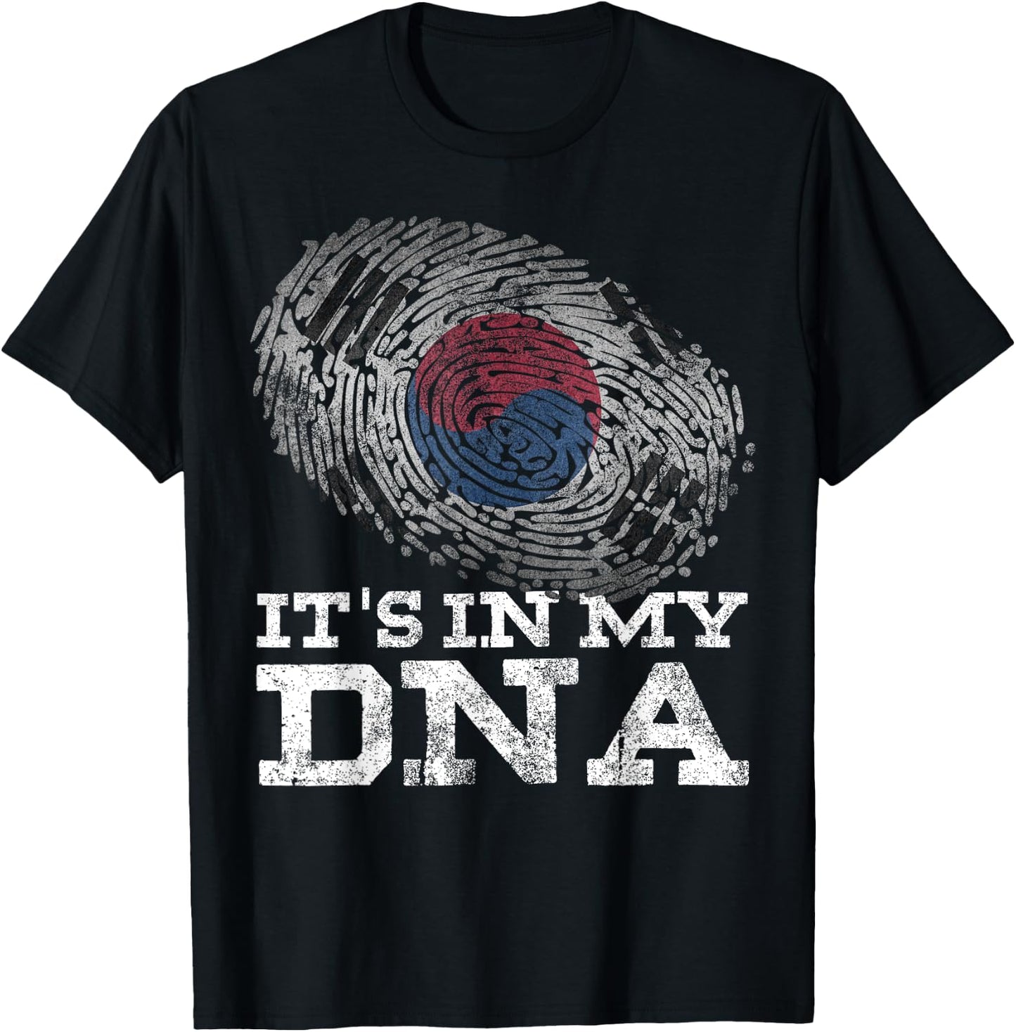 It's In My DNA South Korean Shirt Asian Gifts Korean Flag T-Shirt - T-Shirt | Black
