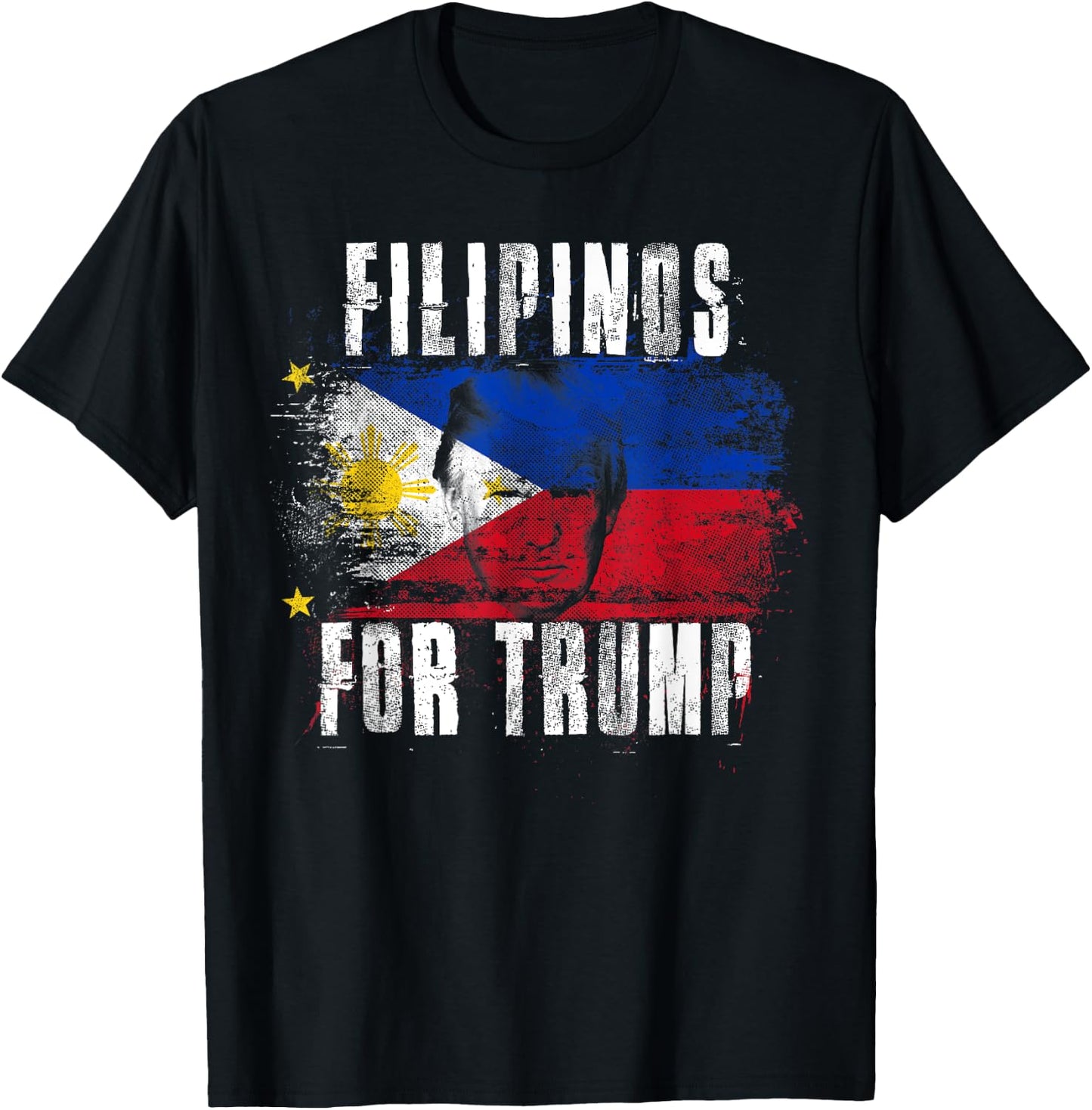 Filipinos For Trump - American and Philippines Patriotic Girls Kids Men T-Shirt - T-Shirt | Black