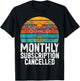 Monthly Subscription Cancelled Uterus Retro Hysterectomy T-Shirt - T-Shirt | Black