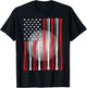 American Flag Vintage Baseball Flag , Dad, Mom T-Shirt - T-Shirt | Black