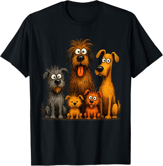 Funny Dogs Family T-Shirt - T-Shirt | Black