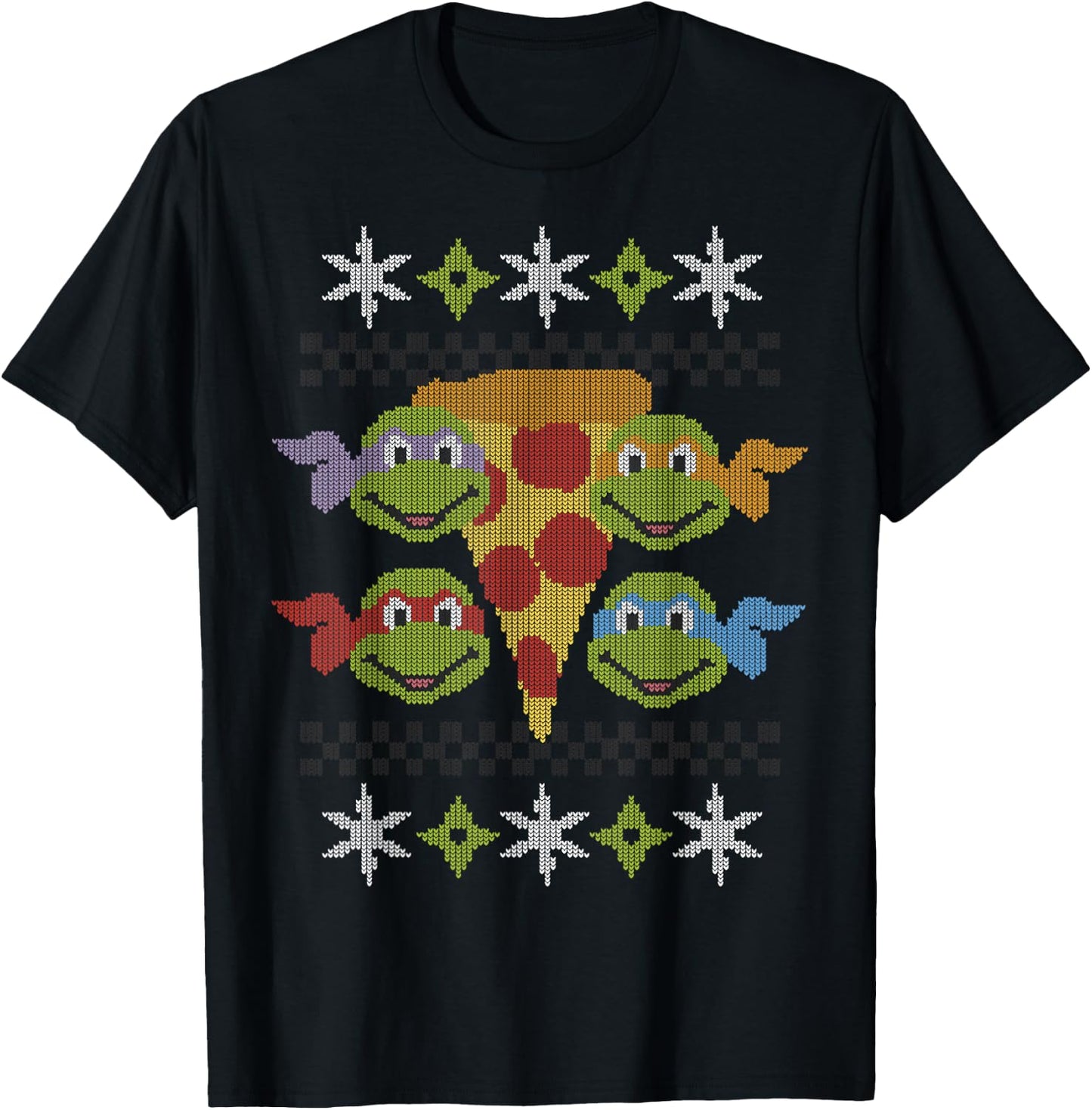 Teenage Mutant Ninja Turtles Holiday Pizza -Shirt T-Shirt - T-Shirt | Black