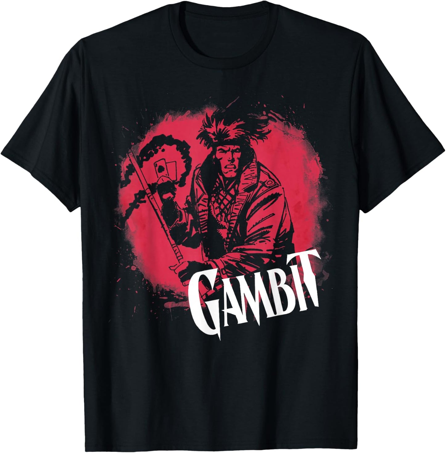 Marvel X-Men Gambit Circle Splatter Graphic T-Shirt - T-Shirt | Black