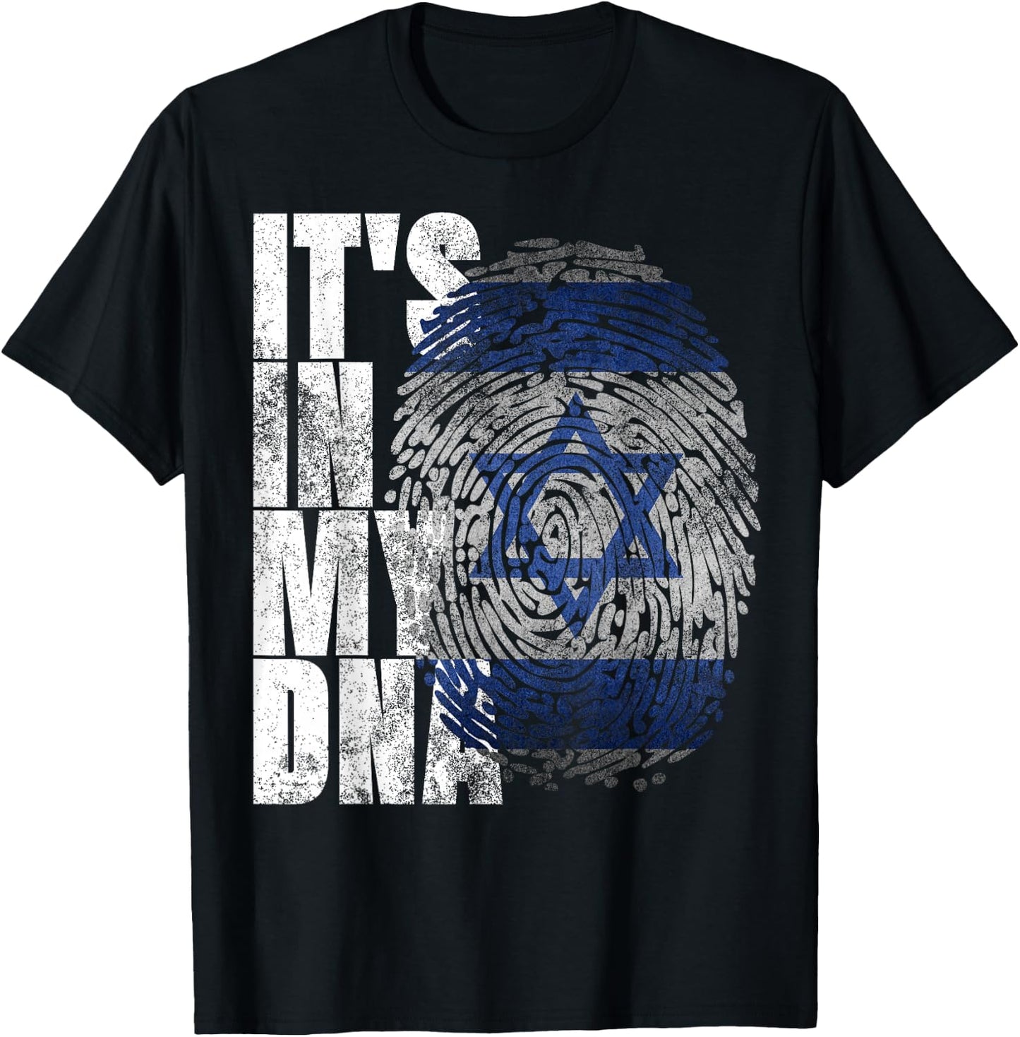 It's In My DNA Israel Religious Gifts Israeli Flag Jewish T-Shirt - T-Shirt | Black